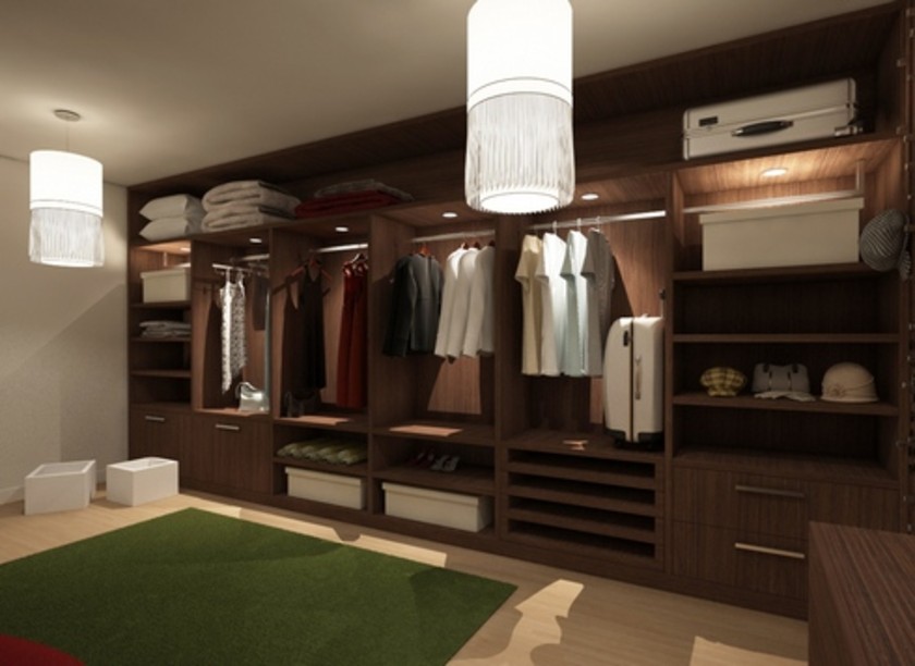 Классическая гардеробная комната из массива с подсветкой Нальчик