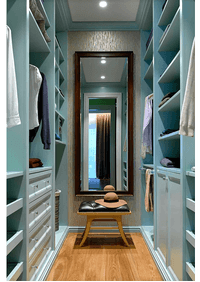 Параллельная гардеробная комната с большим зеркалом Нальчик